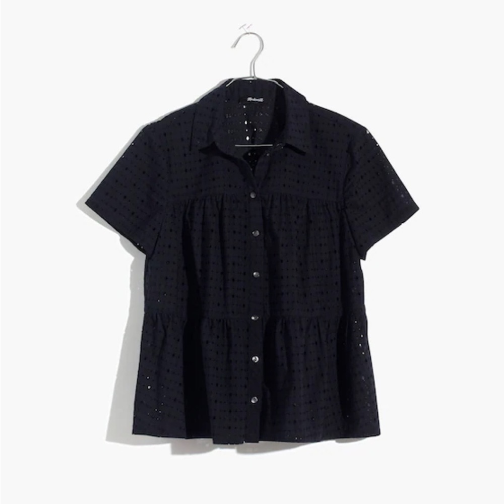Madewell Eyelet Seamed Button-Down Shirt Small​ - Picture 4 of 6